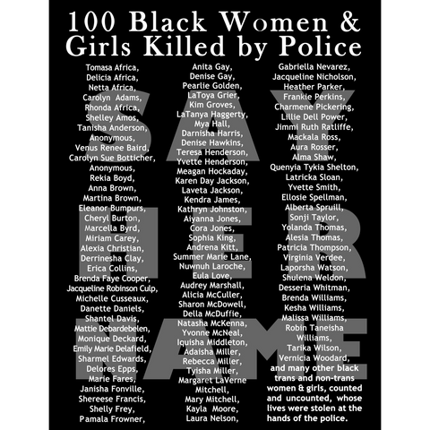 "100 Black Women & Girls Killed by Police" Poster