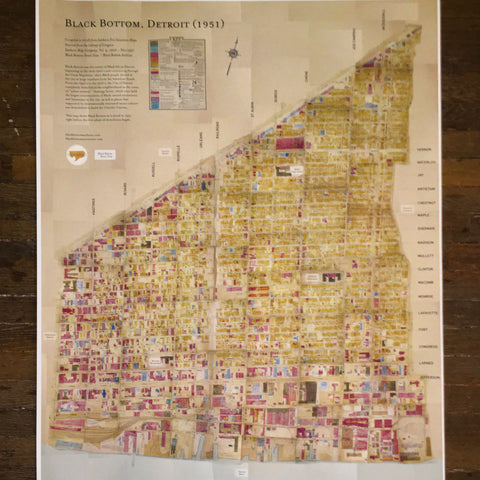 Historic Black Bottom Map Poster *limited edition*